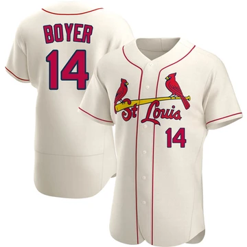 St. Louis Cardinals ＃14 Ken Boyer Men's Authentic Alternate Jersey - Cream