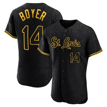 St. Louis Cardinals ＃14 Ken Boyer Men's Authentic Snake Skin City Jersey - Black