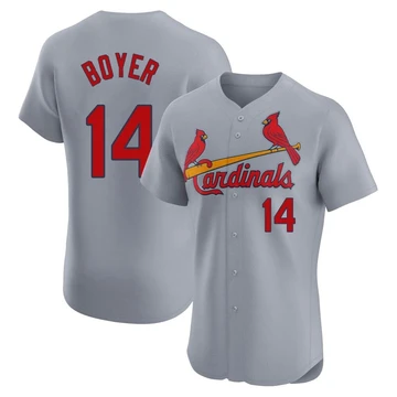 St. Louis Cardinals ＃14 Ken Boyer Men's Elite Road Jersey - Gray