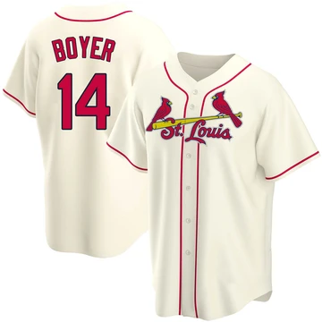 St. Louis Cardinals ＃14 Ken Boyer Men's Replica Alternate Jersey - Cream