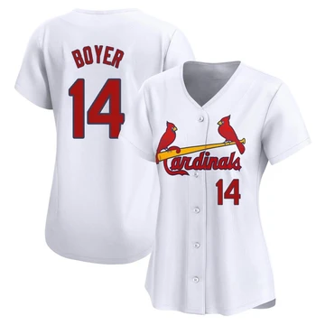 St. Louis Cardinals ＃14 Ken Boyer Women's Limited Home Jersey - White