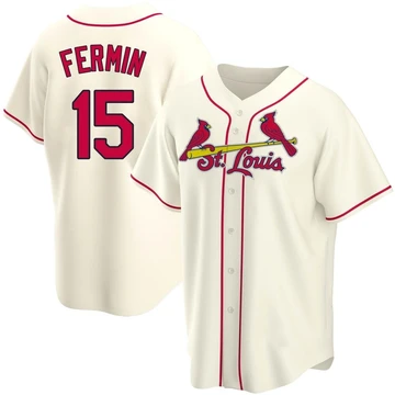 St. Louis Cardinals ＃15 Jose Fermin Men's Replica Alternate Jersey - Cream