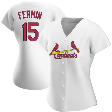 St. Louis Cardinals ＃15 Jose Fermin Women's Authentic Home Jersey - White