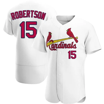 St. Louis Cardinals ＃15 Kramer Robertson Men's Authentic Home Jersey - White