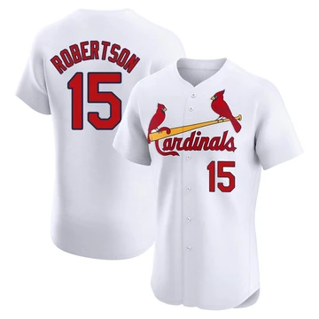 St. Louis Cardinals ＃15 Kramer Robertson Men's Elite Home Jersey - White