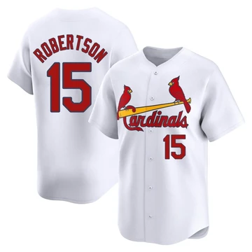 St. Louis Cardinals ＃15 Kramer Robertson Men's Limited Home Jersey - White