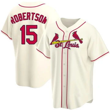 St. Louis Cardinals ＃15 Kramer Robertson Youth Replica Alternate Jersey - Cream