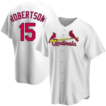 St. Louis Cardinals ＃15 Kramer Robertson Youth Replica Home Jersey - White