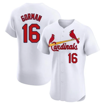 St. Louis Cardinals ＃16 Nolan Gorman Men's Elite Home Jersey - White