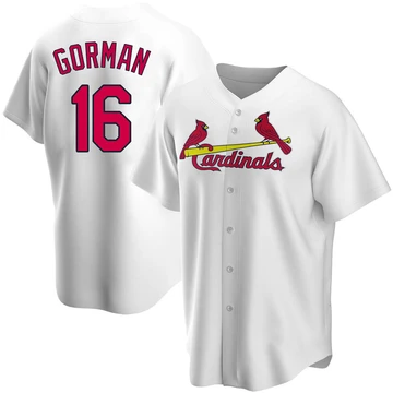 St. Louis Cardinals ＃16 Nolan Gorman Men's Replica Home Jersey - White