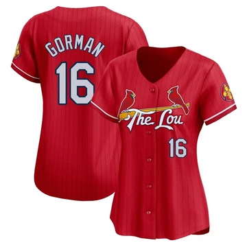 St. Louis Cardinals ＃16 Nolan Gorman Women's Limited 2024 City Connect Jersey - Red