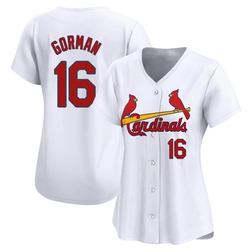 St. Louis Cardinals ＃16 Nolan Gorman Women's Limited Home Jersey - White