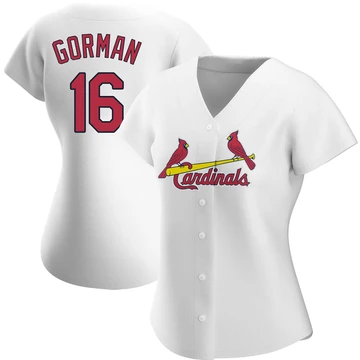 St. Louis Cardinals ＃16 Nolan Gorman Women's Replica Home Jersey - White
