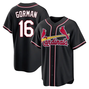 St. Louis Cardinals ＃16 Nolan Gorman Youth Replica Fashion Out Jersey - Black