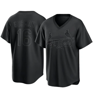St. Louis Cardinals ＃16 Nolan Gorman Youth Replica Pitch Fashion Jersey - Black