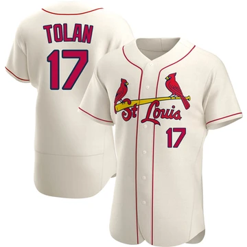 St. Louis Cardinals ＃17 Bobby Tolan Men's Authentic Alternate Jersey - Cream