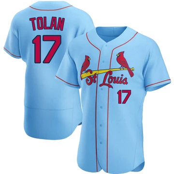 St. Louis Cardinals ＃17 Bobby Tolan Men's Authentic Alternate Jersey - Light Blue
