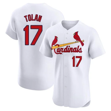 St. Louis Cardinals ＃17 Bobby Tolan Men's Elite Home Jersey - White