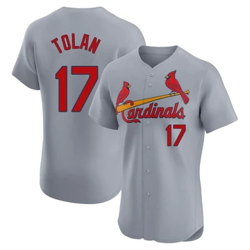 St. Louis Cardinals ＃17 Bobby Tolan Men's Elite Road Jersey - Gray