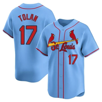 St. Louis Cardinals ＃17 Bobby Tolan Men's Limited Alternate Jersey - Light Blue