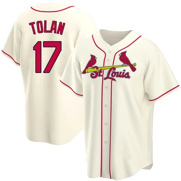 St. Louis Cardinals ＃17 Bobby Tolan Men's Replica Alternate Jersey - Cream