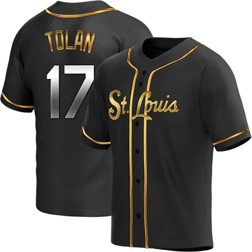 St. Louis Cardinals ＃17 Bobby Tolan Men's Replica Black en Alternate Jersey - Gold