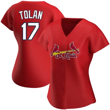 St. Louis Cardinals ＃17 Bobby Tolan Women's Authentic Alternate Jersey - Red