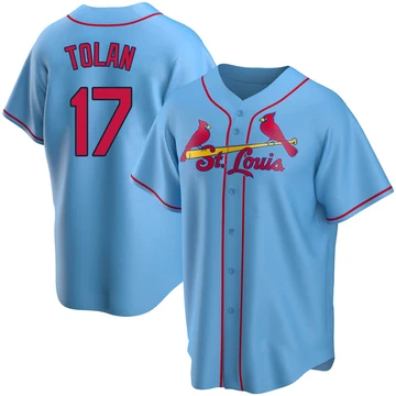 St. Louis Cardinals ＃17 Bobby Tolan Youth Replica Alternate Jersey - Light Blue