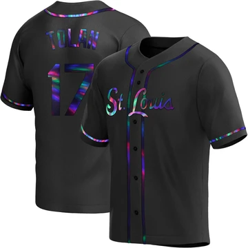 St. Louis Cardinals ＃17 Bobby Tolan Youth Replica Holographic Alternate Jersey - Black