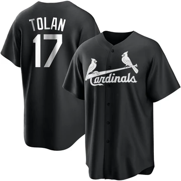 St. Louis Cardinals ＃17 Bobby Tolan Youth Replica Jersey - Black/White