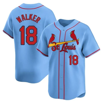 St. Louis Cardinals ＃18 Jordan Walker Men's Limited Alternate Jersey - Light Blue