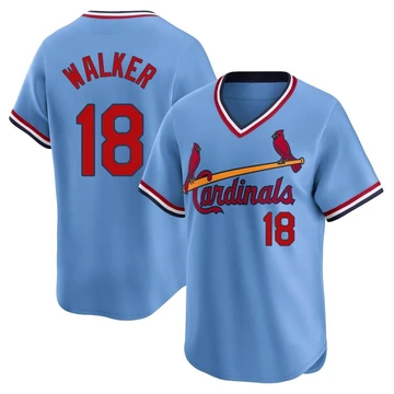 St. Louis Cardinals ＃18 Jordan Walker Men's Limited Cooperstown Collection Jersey - Light Blue