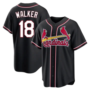 St. Louis Cardinals ＃18 Jordan Walker Men's Replica Fashion Out Jersey - Black