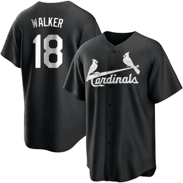 St. Louis Cardinals ＃18 Jordan Walker Men's Replica Jersey - Black/White