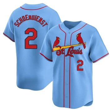 St. Louis Cardinals ＃2 Red Schoendienst Men's Limited Alternate Jersey - Light Blue