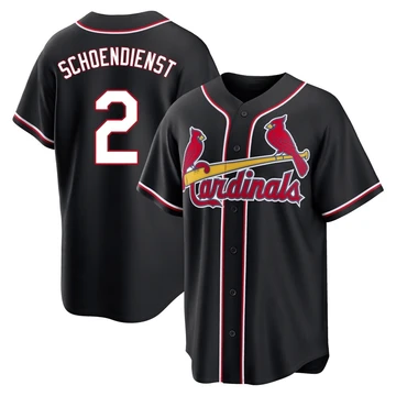 St. Louis Cardinals ＃2 Red Schoendienst Men's Replica Fashion Out Jersey - Black