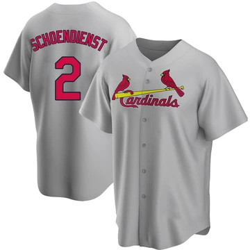 St. Louis Cardinals ＃2 Red Schoendienst Men's Replica Road Jersey - Gray