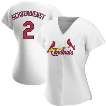 St. Louis Cardinals ＃2 Red Schoendienst Women's Authentic Home Jersey - White