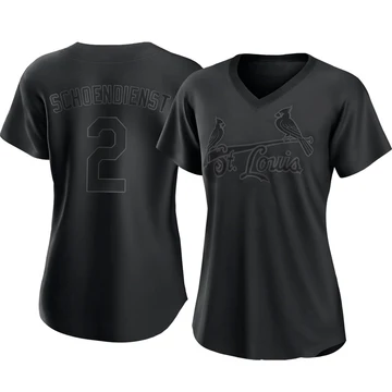St. Louis Cardinals ＃2 Red Schoendienst Women's Authentic Pitch Fashion Jersey - Black