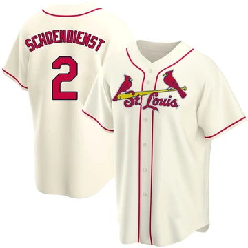 St. Louis Cardinals ＃2 Red Schoendienst Youth Replica Alternate Jersey - Cream