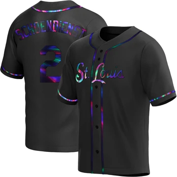 St. Louis Cardinals ＃2 Red Schoendienst Youth Replica Holographic Alternate Jersey - Black
