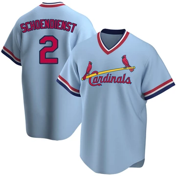 St. Louis Cardinals ＃2 Red Schoendienst Youth Replica Road Cooperstown Collection Jersey - Light Blue