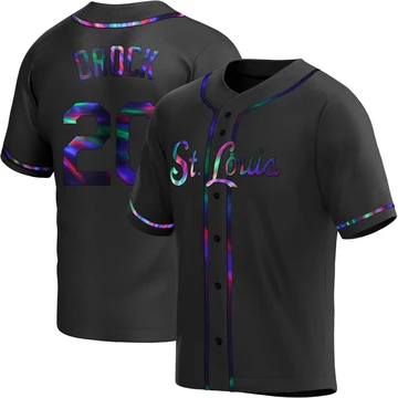 St. Louis Cardinals ＃20 Lou Brock Youth Replica Holographic Alternate Jersey - Black