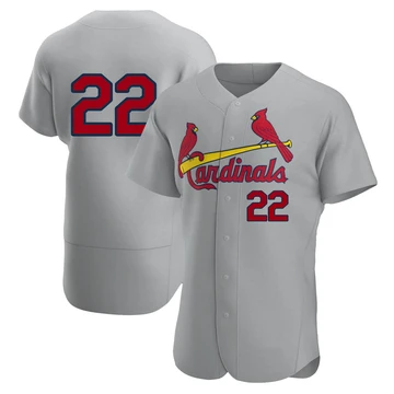 St. Louis Cardinals ＃22 Mike Matheny Men's Authentic Road Jersey - Gray