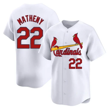 St. Louis Cardinals ＃22 Mike Matheny Men's Limited Home Jersey - White