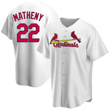 St. Louis Cardinals ＃22 Mike Matheny Men's Replica Home Jersey - White