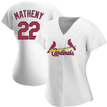 St. Louis Cardinals ＃22 Mike Matheny Women's Authentic Home Jersey - White