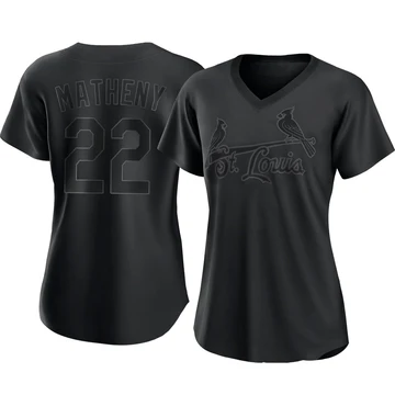 St. Louis Cardinals ＃22 Mike Matheny Women's Authentic Pitch Fashion Jersey - Black