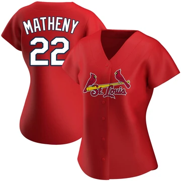St. Louis Cardinals ＃22 Mike Matheny Women's Replica Alternate Jersey - Red