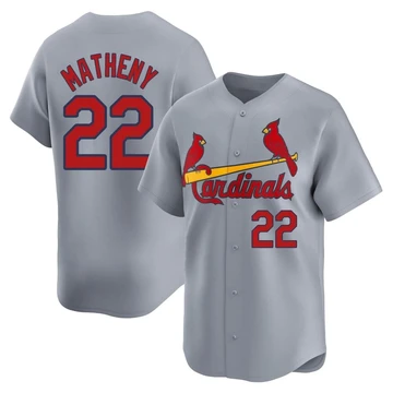 St. Louis Cardinals ＃22 Mike Matheny Youth Limited Away Jersey - Gray